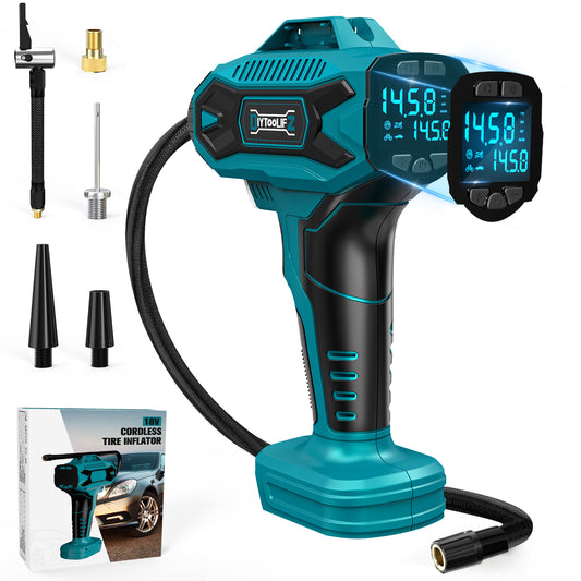 DIYtoolifz 160PSI Cordless Tire Inflator Compatible with Makita 18V Battery | Portable Air Compressor Air Pump with Digital Pressure Gauge, Fast Inflation for Cars, Motorcycles, Bikes (Tool Only)