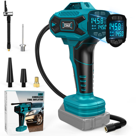 DIYtoolifz 160PSI Cordless Tire Inflator Compatible with Makita 18V Battery | Portable Air Compressor Air Pump with Digital Pressure Gauge, Fast Inflation for Cars, Motorcycles, Bikes (Tool Only)