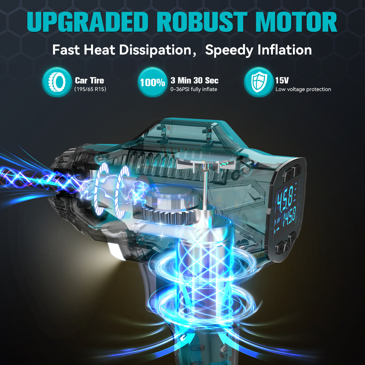 DIYtoolifz 160PSI Cordless Tire Inflator Compatible with Makita 18V Battery | Portable Air Compressor Air Pump with Digital Pressure Gauge, Fast Inflation for Cars, Motorcycles, Bikes (Tool Only)