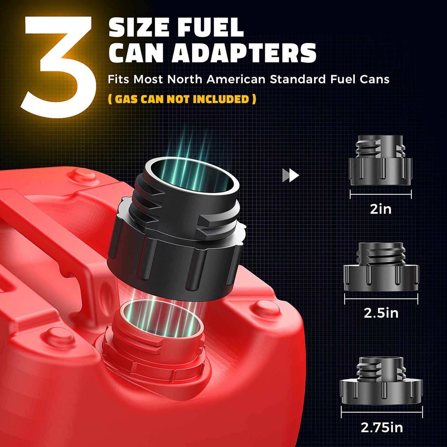 DIYtoolifz Cordless Fuel Transfer Pump with Auto-Stop, 3.2 GPM Flow Portable Fuel Pump Compatible with DeWalt 20V & Milwaukee 18V Batteries, with 41'' Hose, 3 Adapters for Diesel, Gasoline (Bare Tool)